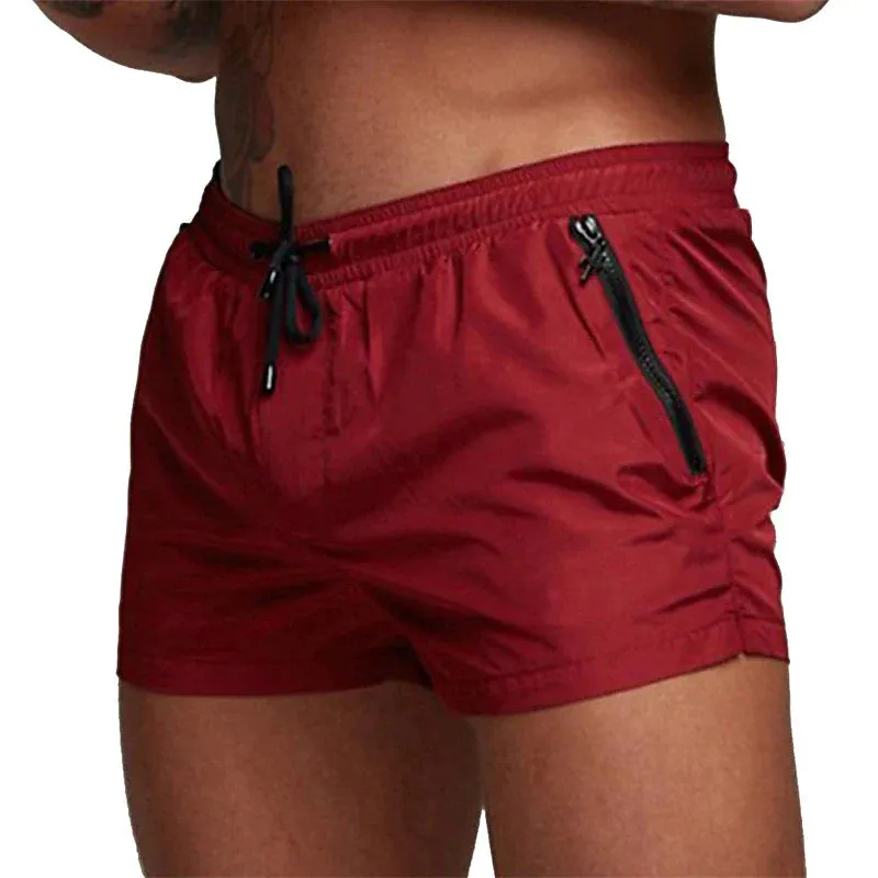 Mens Swim Trunks with Zipper Pockets Mesh Liner