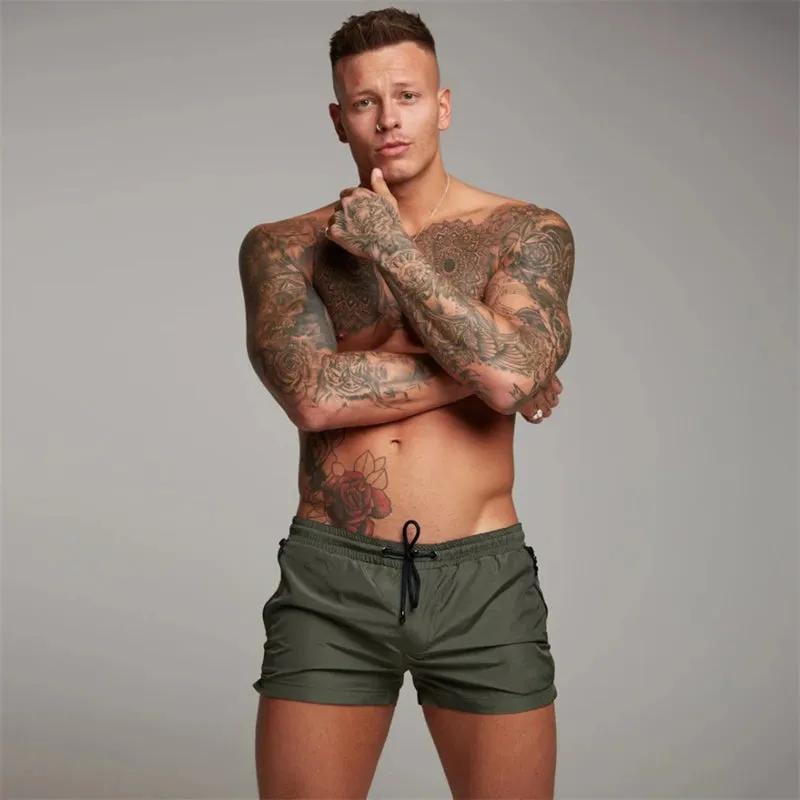 Mens Swim Trunks with Zipper Pockets Mesh Liner