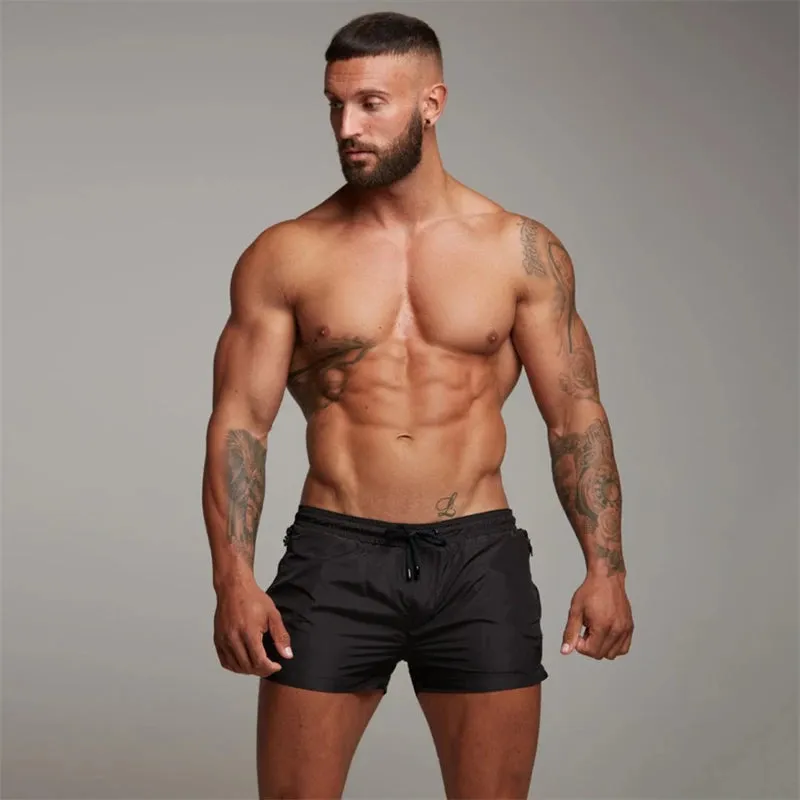 Mens Swim Trunks with Zipper Pockets Mesh Liner