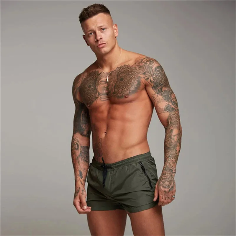 Mens Swim Trunks with Zipper Pockets Mesh Liner