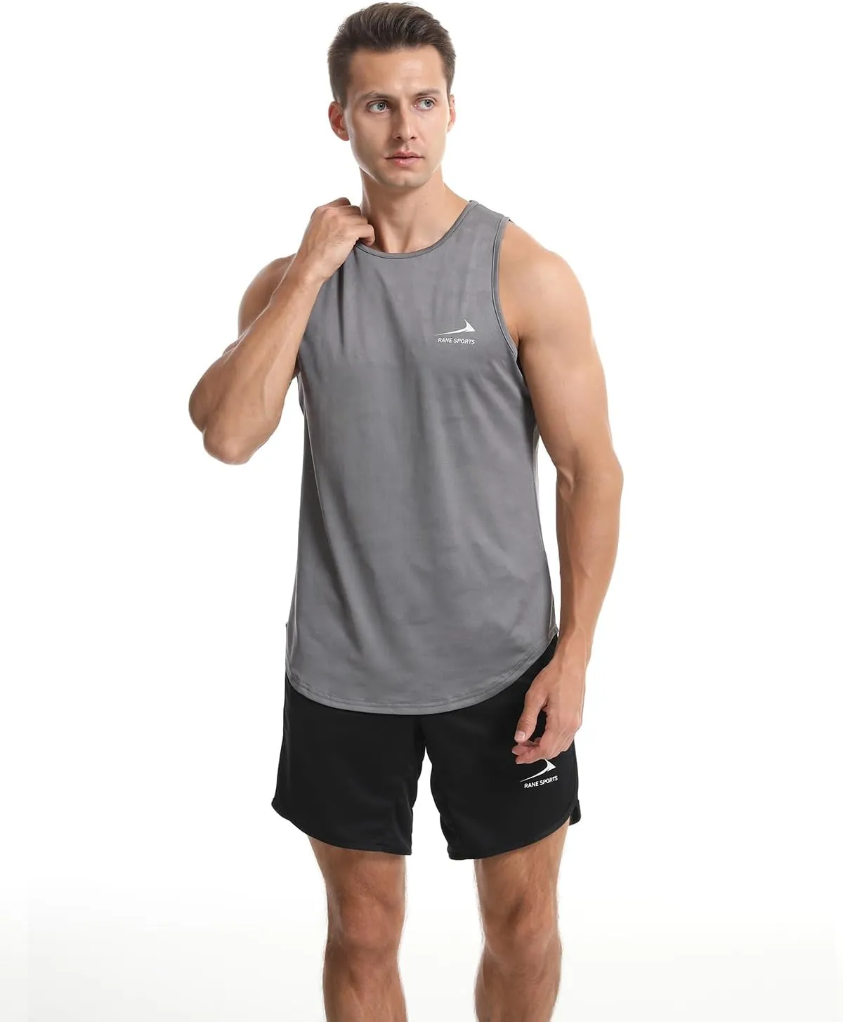 Men's Tank Tops Quick Dry Workout Top Mesh Running Sleeveless Shirts for Bodybuilding Gym Fitness Training