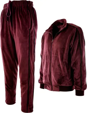 Mens Velour Set with Zippered Pockets and Velour Lining