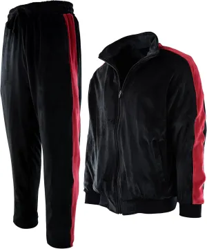 Mens Velour Set with Zippered Pockets and Velour Lining