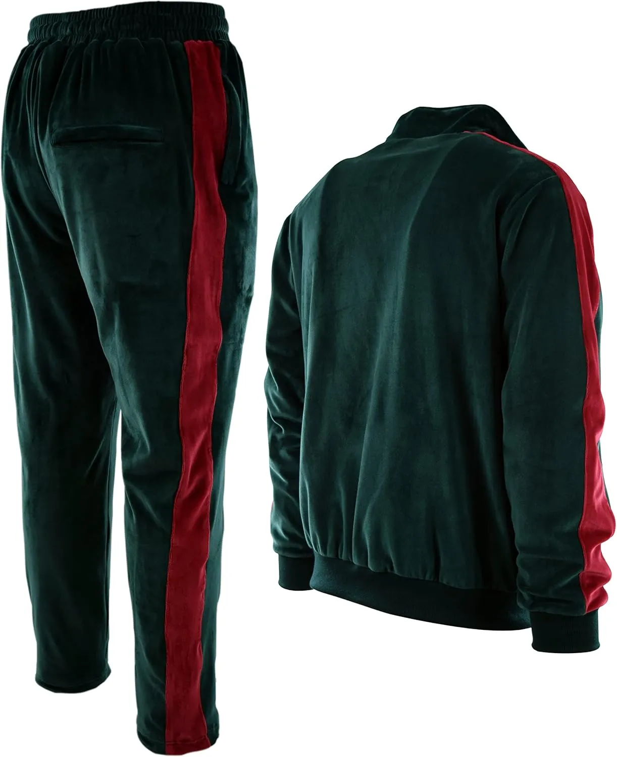 Mens Velour Set with Zippered Pockets and Velour Lining