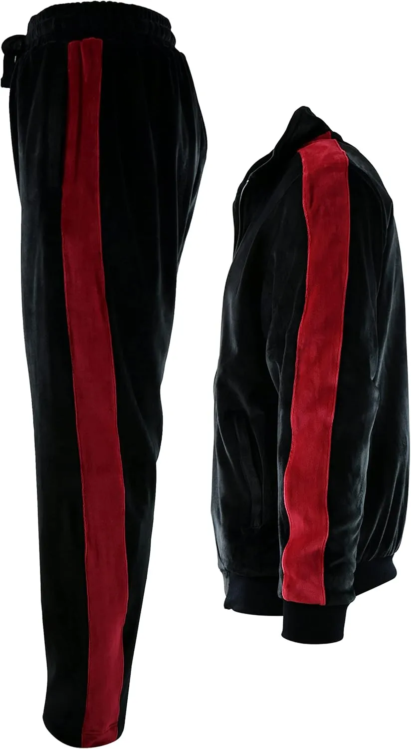 Mens Velour Set with Zippered Pockets and Velour Lining
