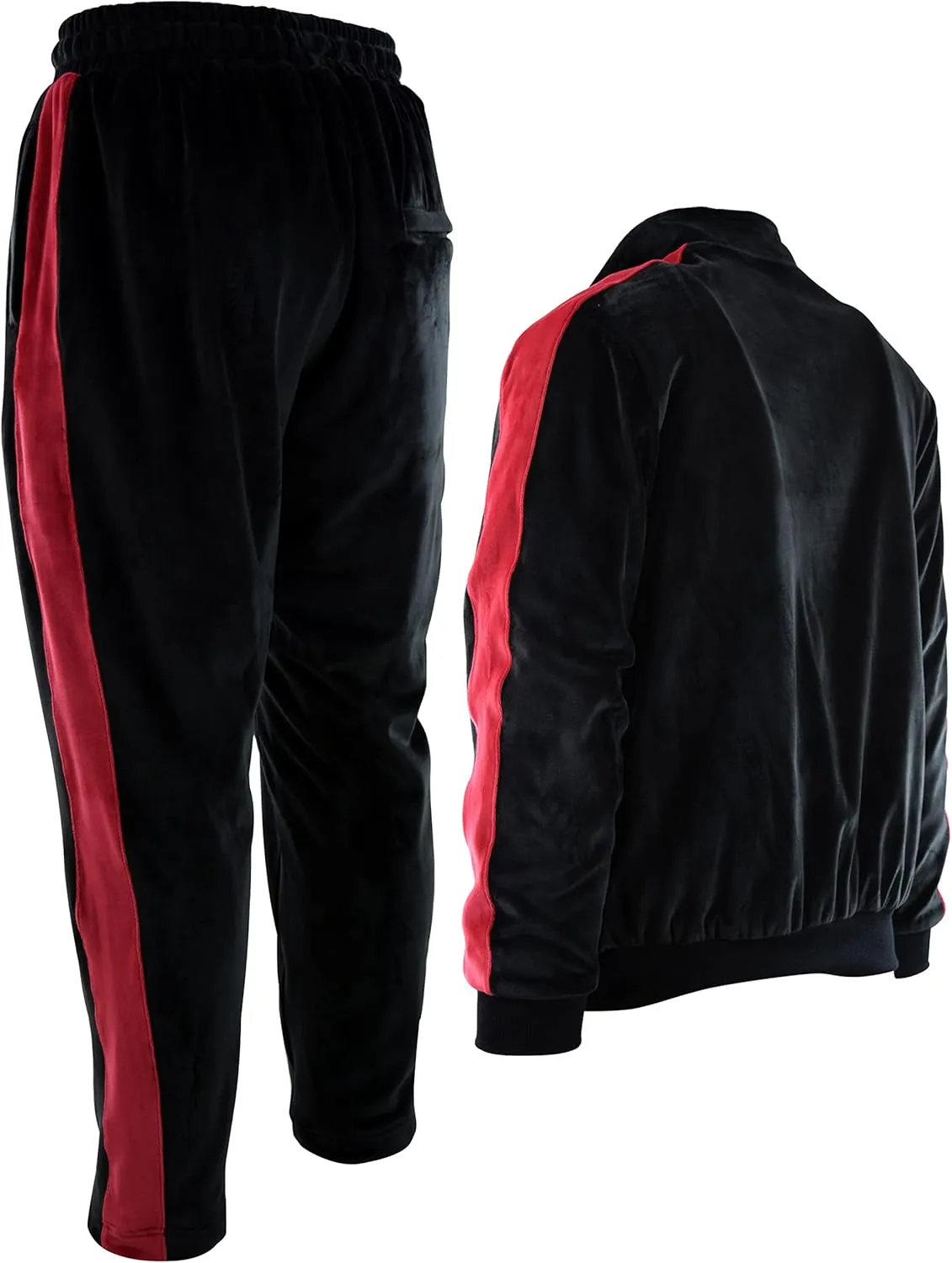 Mens Velour Set with Zippered Pockets and Velour Lining