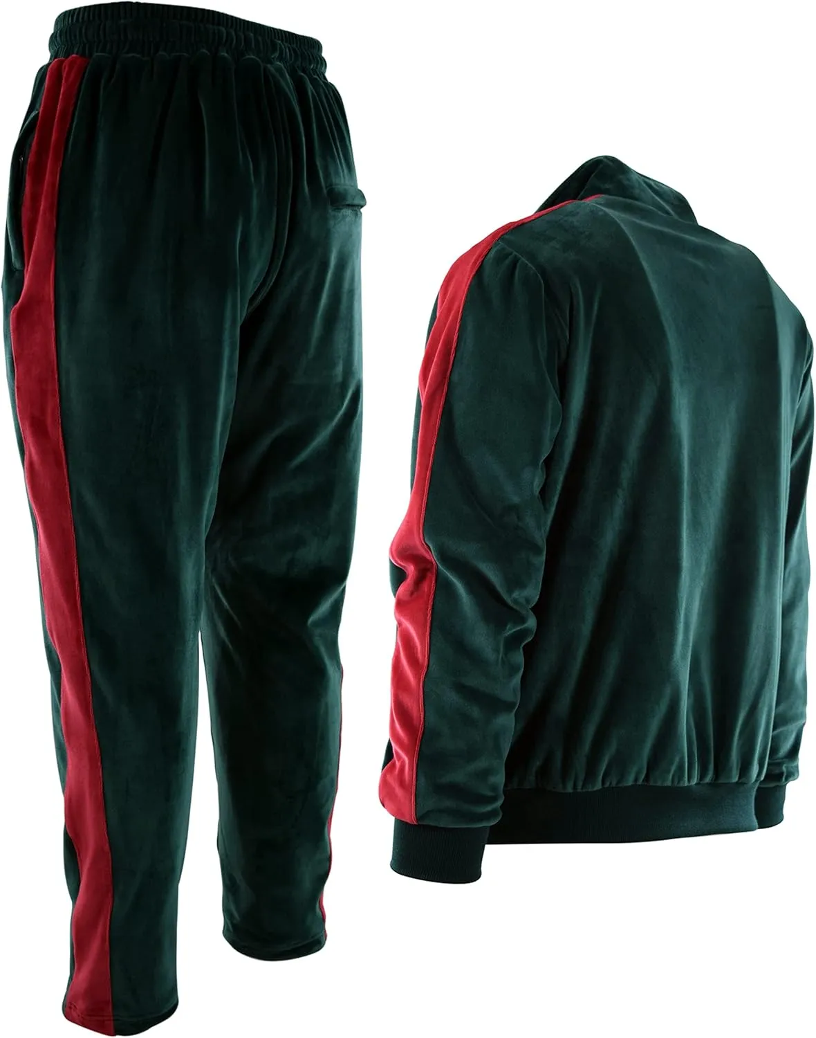 Mens Velour Set with Zippered Pockets and Velour Lining