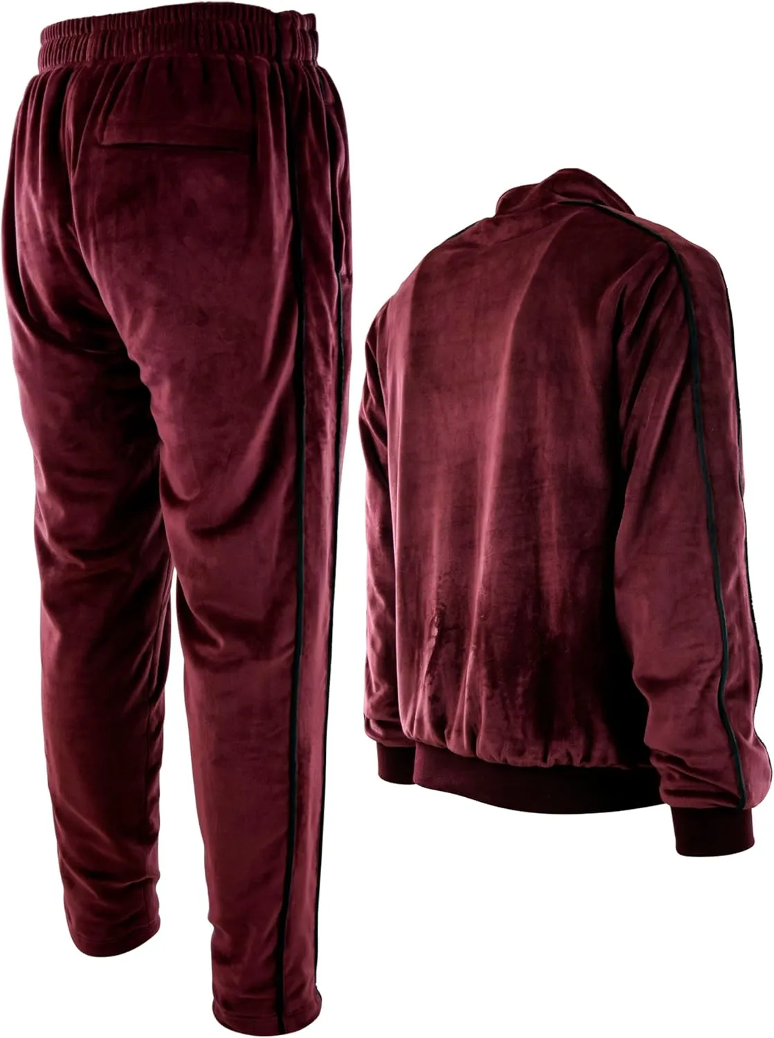 Mens Velour Set with Zippered Pockets and Velour Lining