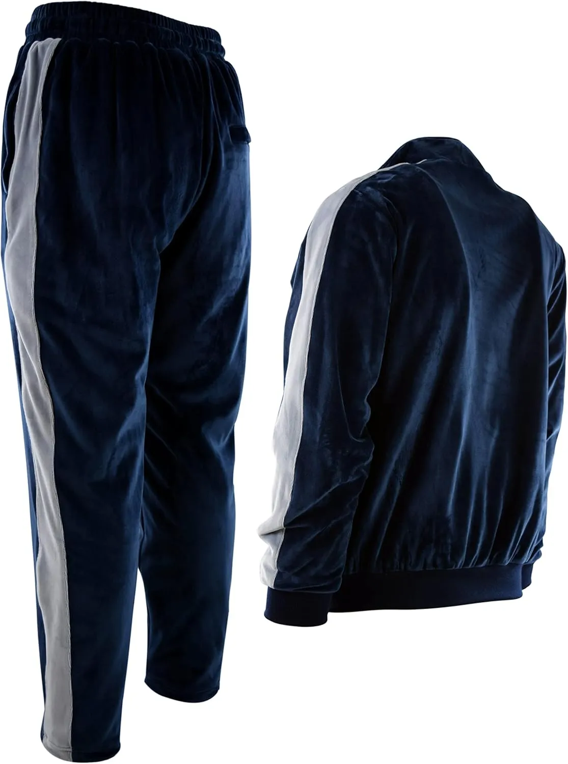 Mens Velour Set with Zippered Pockets and Velour Lining
