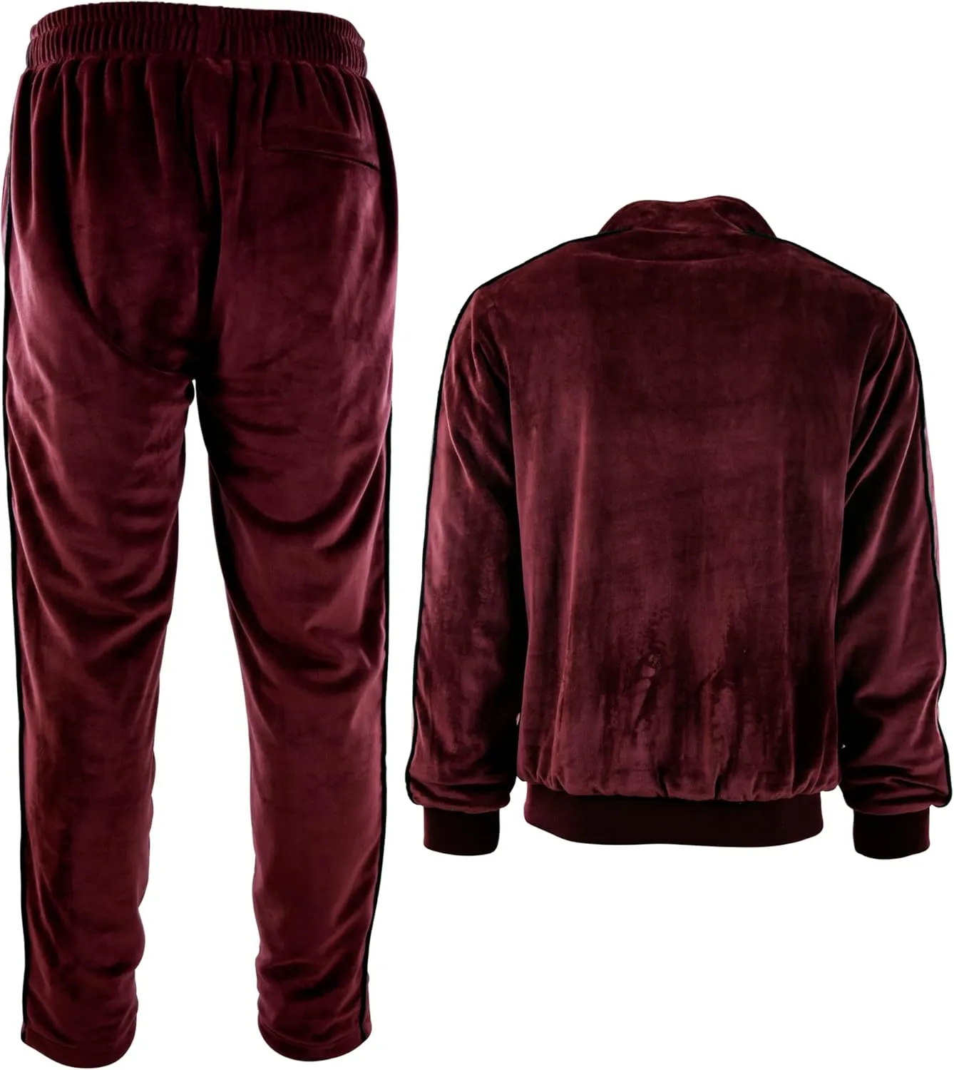 Mens Velour Set with Zippered Pockets and Velour Lining