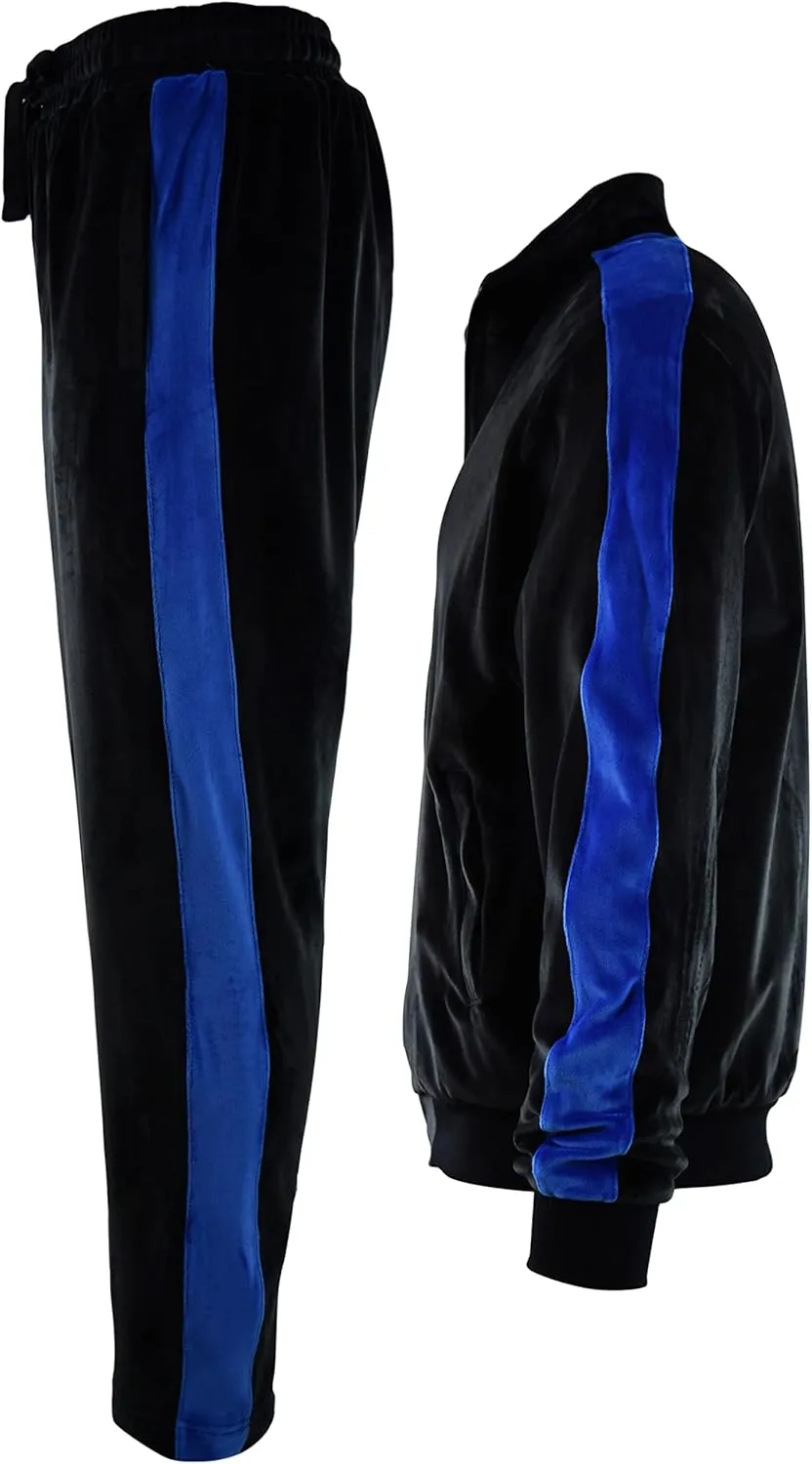 Mens Velour Set with Zippered Pockets and Velour Lining