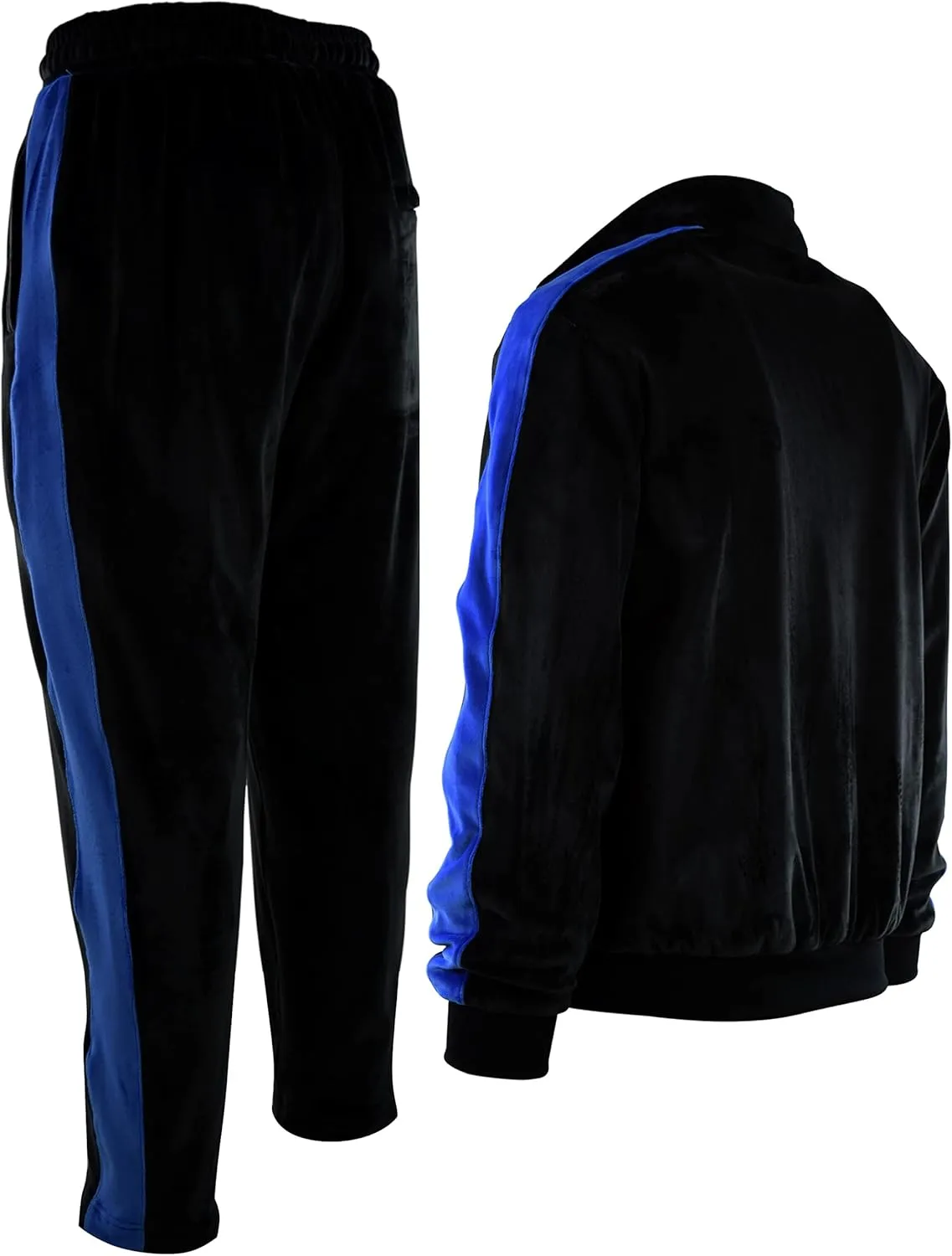 Mens Velour Set with Zippered Pockets and Velour Lining