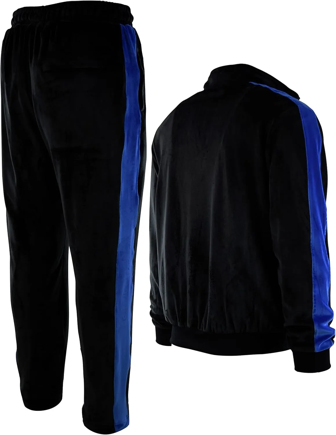 Mens Velour Set with Zippered Pockets and Velour Lining
