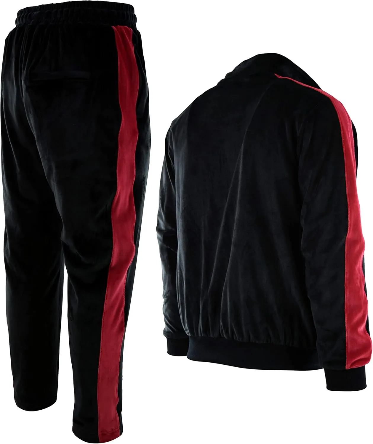 Mens Velour Set with Zippered Pockets and Velour Lining