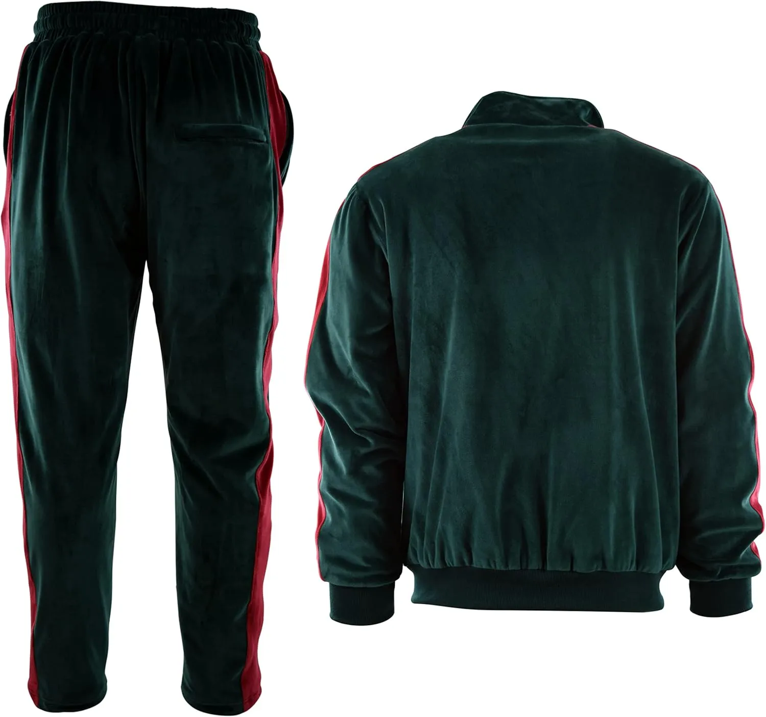 Mens Velour Set with Zippered Pockets and Velour Lining