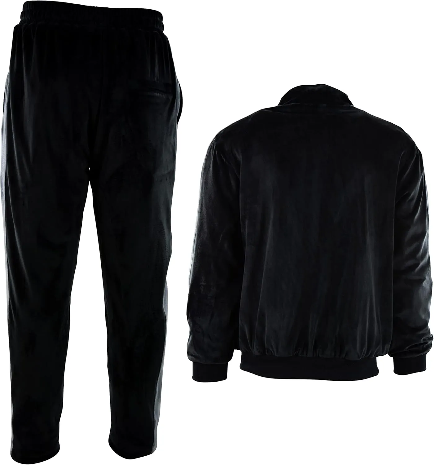 Mens Velour Set with Zippered Pockets and Velour Lining