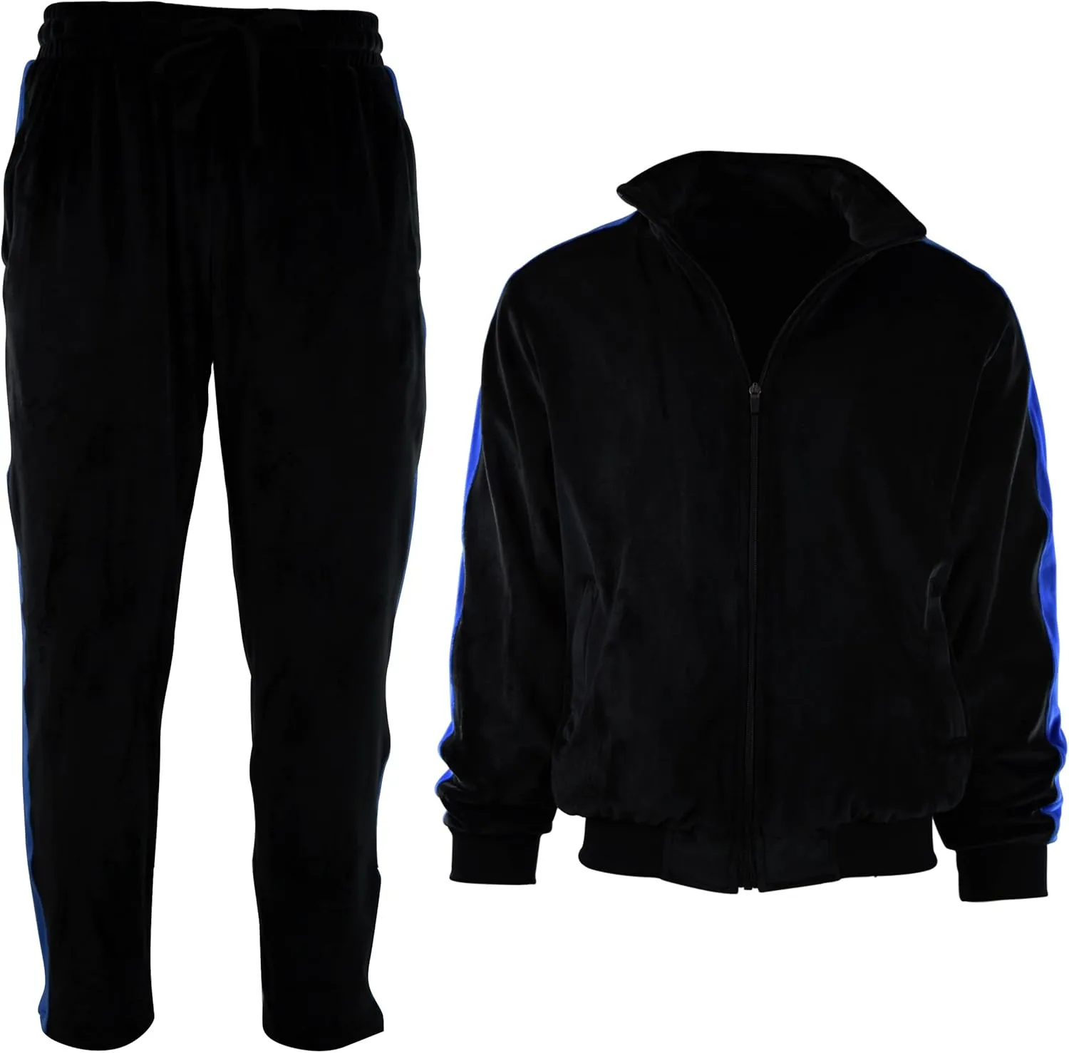 Mens Velour Set with Zippered Pockets and Velour Lining