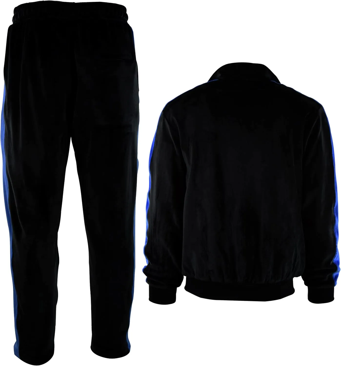 Mens Velour Set with Zippered Pockets and Velour Lining