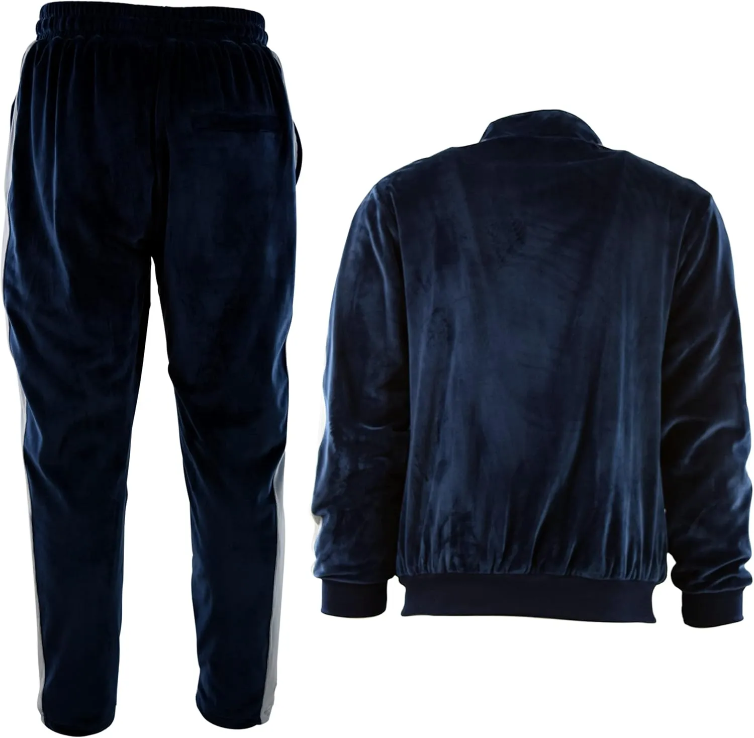 Mens Velour Set with Zippered Pockets and Velour Lining