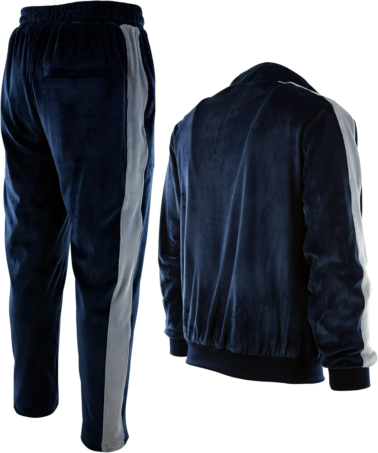 Mens Velour Set with Zippered Pockets and Velour Lining