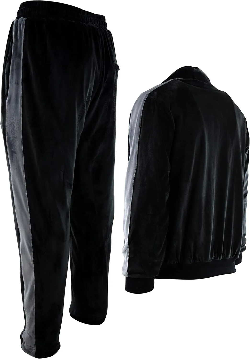 Mens Velour Set with Zippered Pockets and Velour Lining