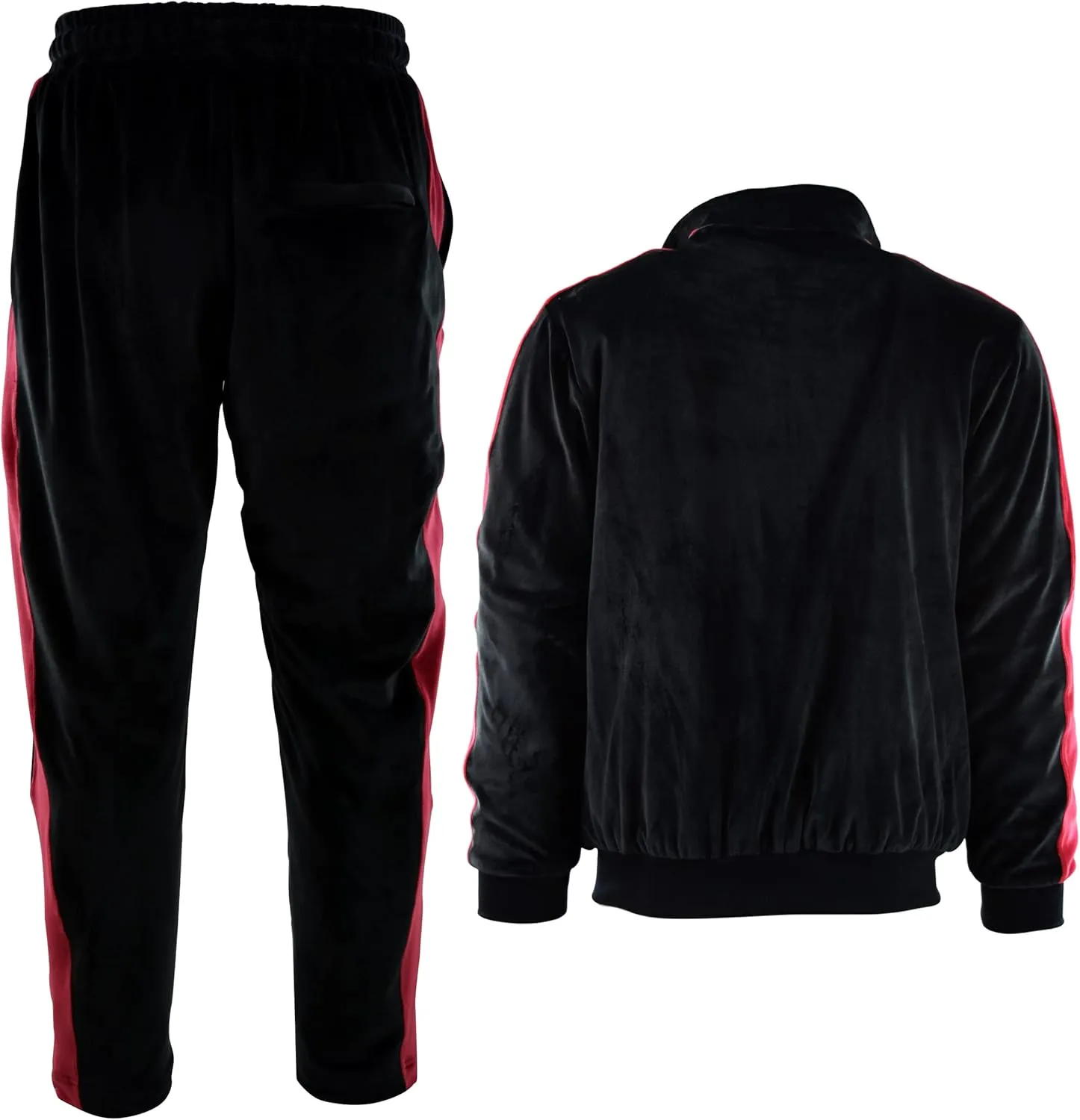 Mens Velour Set with Zippered Pockets and Velour Lining