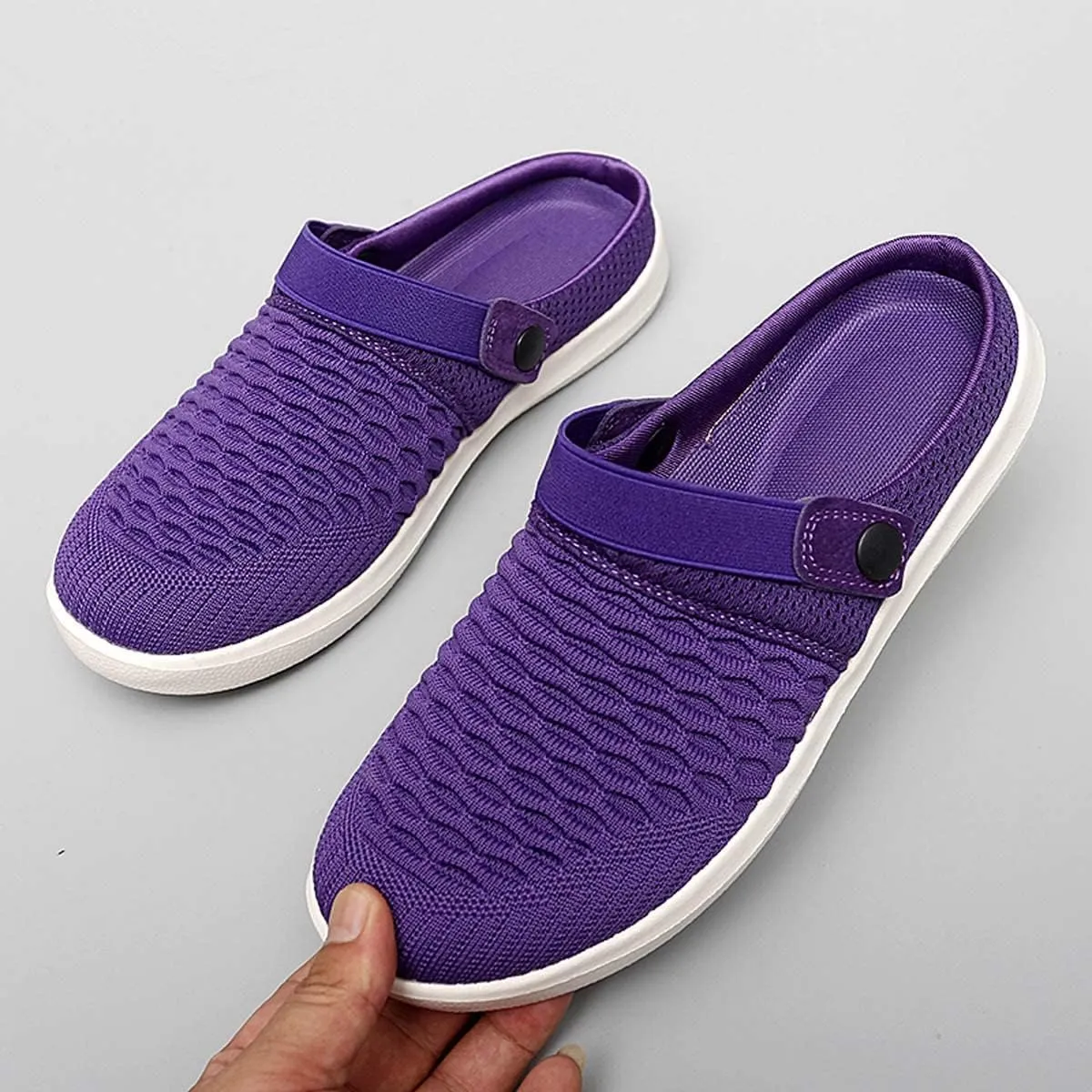 Men's Women's Summer Flat Sole Light Weight Breathable Mesh Quick Dry Beach Slippers Anti-Slip Garden Sandals Clogs Shoes Indoor Outdoor