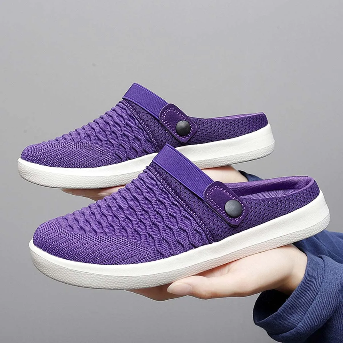 Men's Women's Summer Flat Sole Light Weight Breathable Mesh Quick Dry Beach Slippers Anti-Slip Garden Sandals Clogs Shoes Indoor Outdoor
