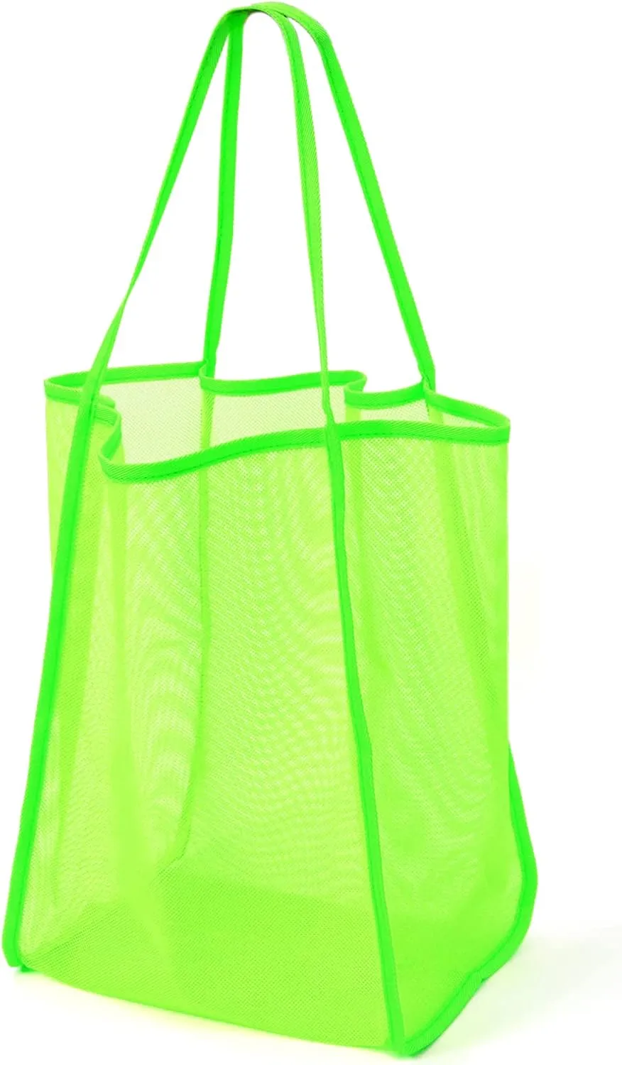 Mesh Beach Tote Bag for Sand Toys Kids Women Foldable Lightweight Durable Outdoor Shopping Travel Swim
