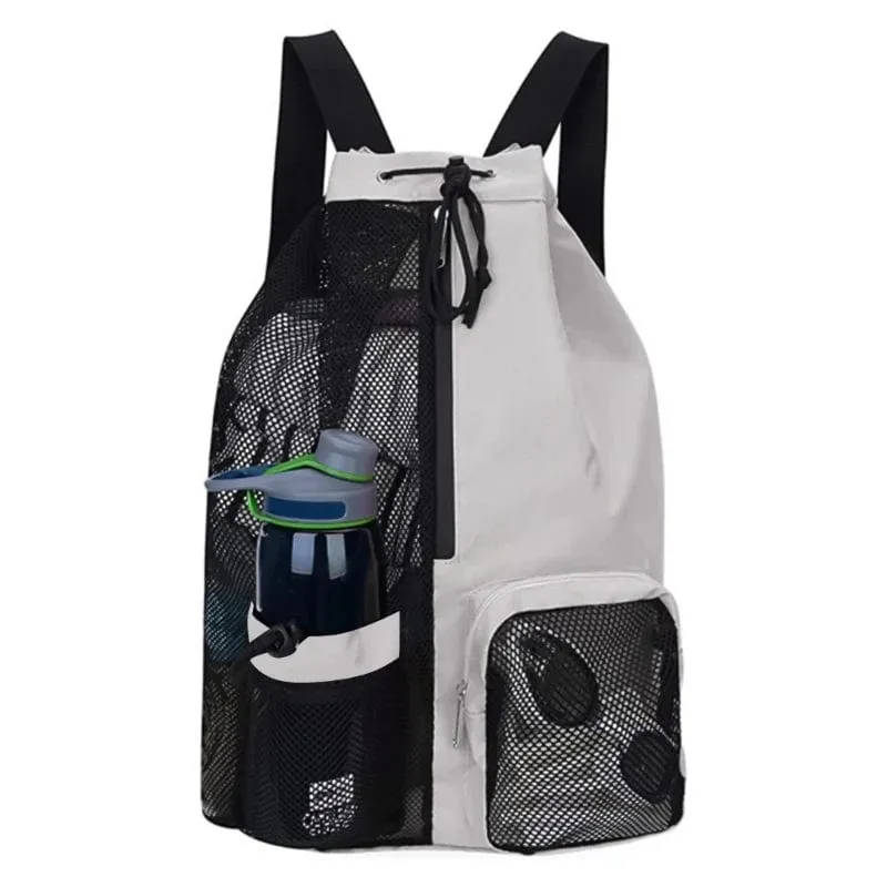 Mesh Drawstring Backpack Beachbag Snorkel bag