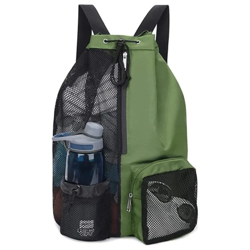 Mesh Drawstring Backpack Beachbag Snorkel bag