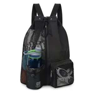 Mesh Drawstring Backpack Beachbag Snorkel bag