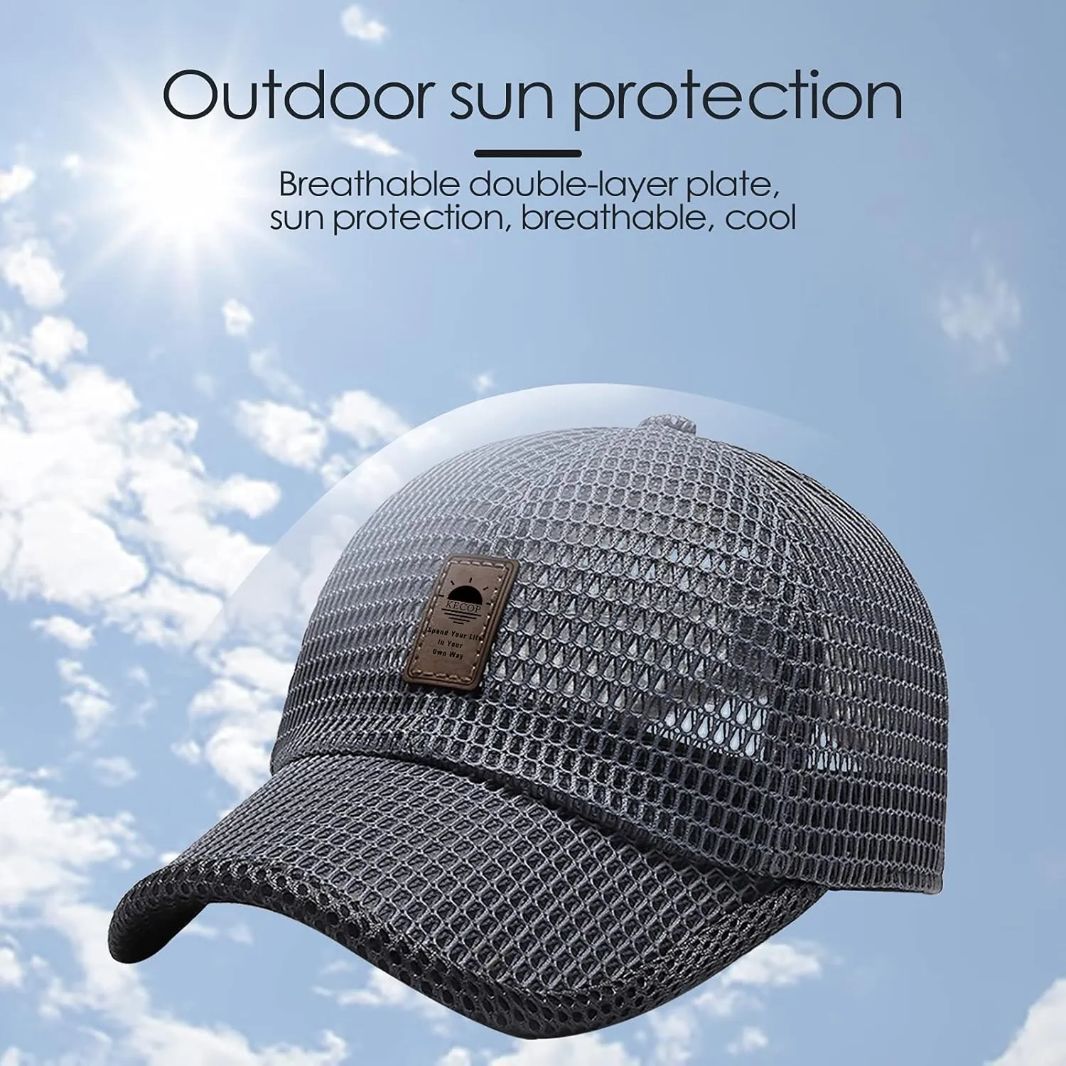 Mesh Hats for Men,Breathable Full Mesh Caps for Men,Quick Dry Cooling Caps for Women,Lightweight Trucker Sports Hats