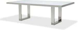 Michael Amini State St. Table, Extra Large, Silver