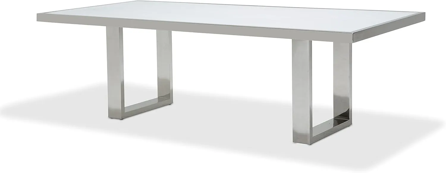 Michael Amini State St. Table, Extra Large, Silver