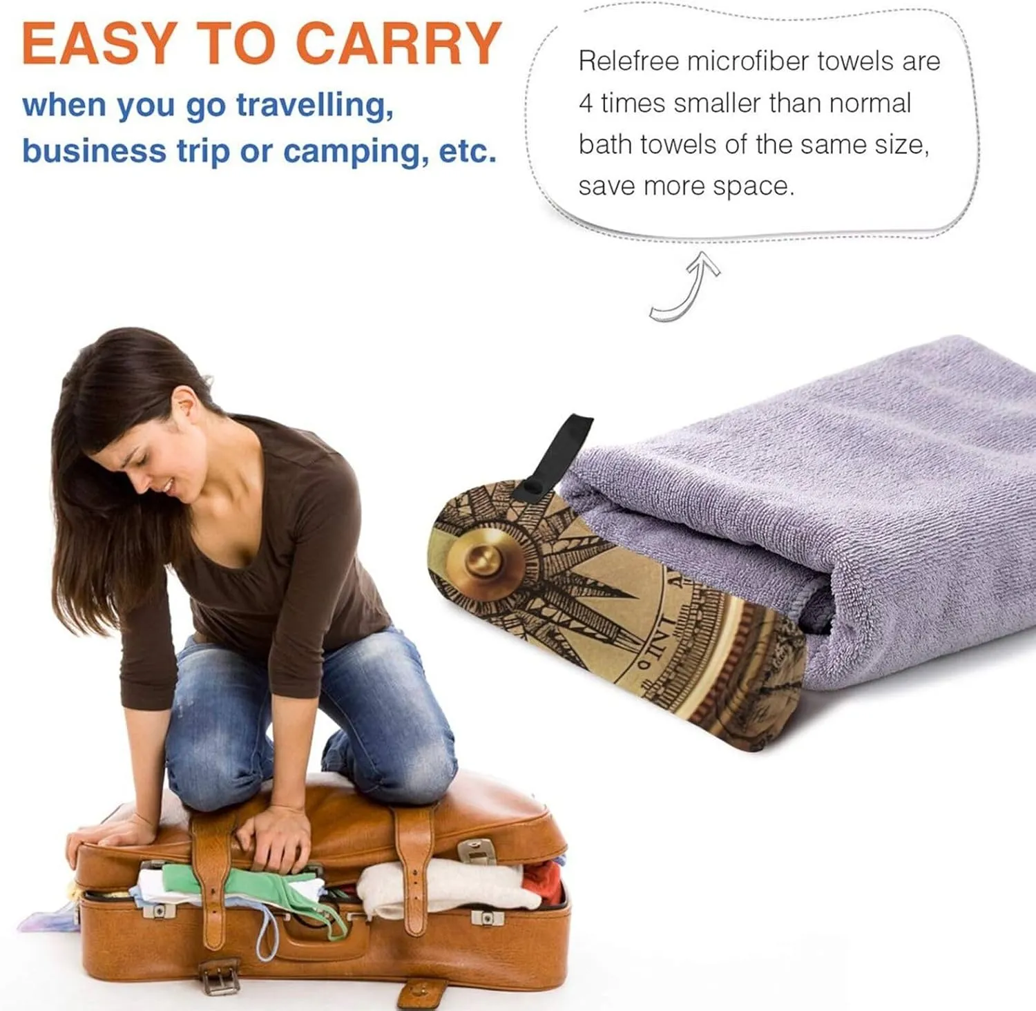 Microfiber Lightweight Beach Towel Sand Free Quick Dry Absorbent Camping Towels Law of the Compass Navigation Compact Gym Towel Ultra Soft Bath Towels Travel Sports Towel for Adult Gift 27.5"x55"