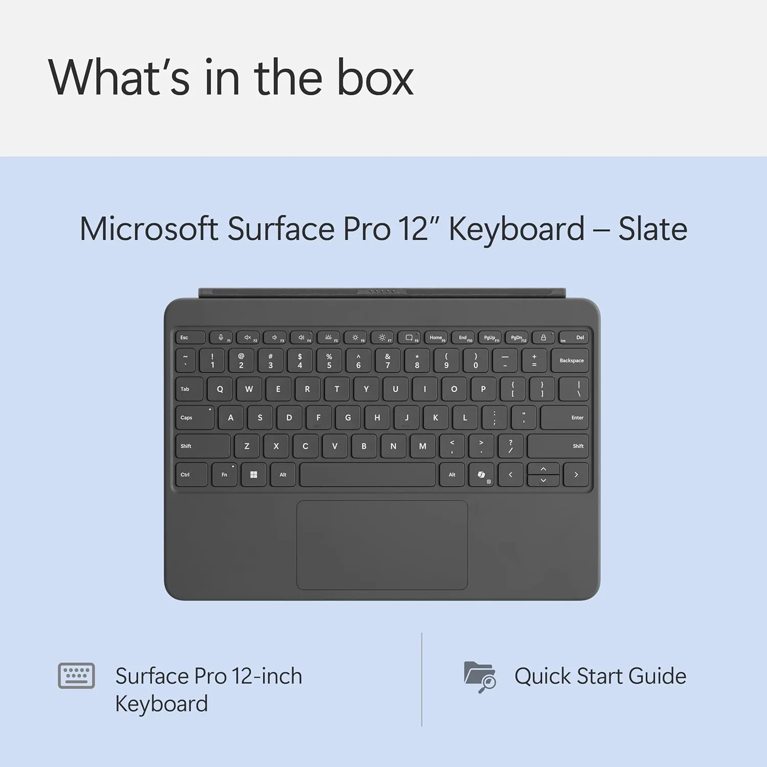 Microsoft Surface Pro Keyboard for Surface Pro 12" Device, Keyboard Only, Alcantara Material, Slate