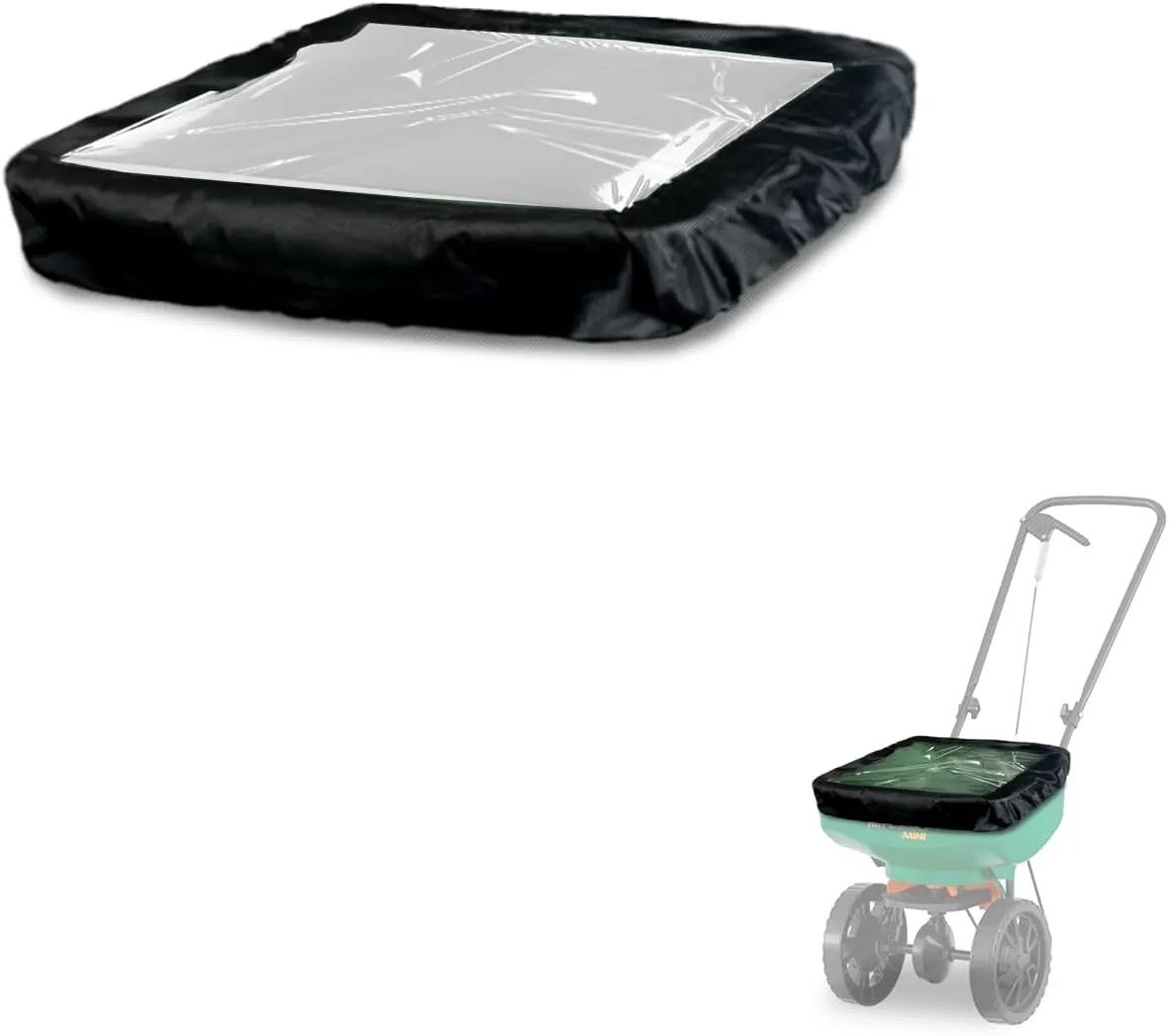 Mini Broadcast Spreader Cover with PVC Transparent Window,18.1"X16.1" Waterproof Fertilizer Spreader Cover,Suitable for Scotts Seed Spreader.Without Broadcast Spreader (Cover only)