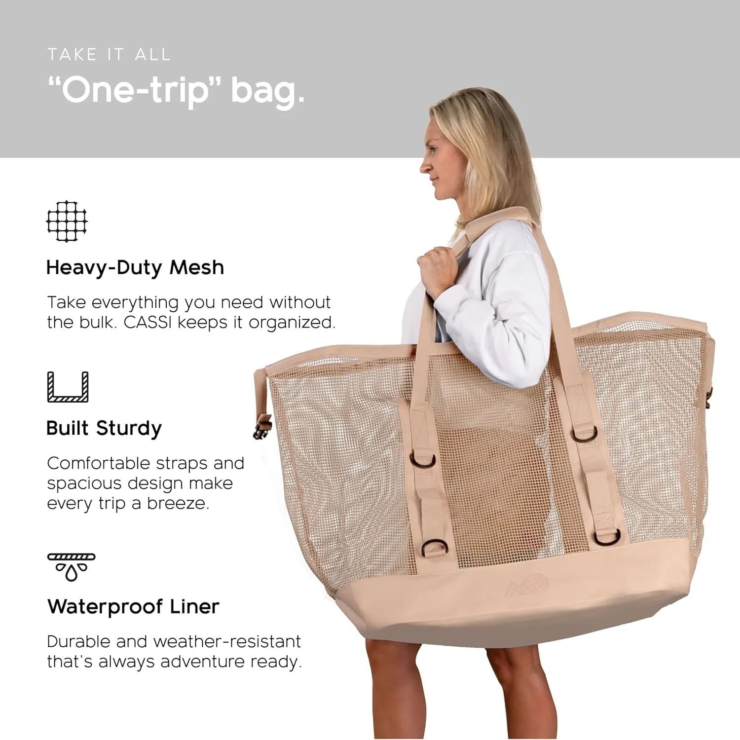 MISSION Boat Gear CASSI Heavy-Duty Outdoor Tote and Waterproof Marine-Grade Mesh Boat Bags
