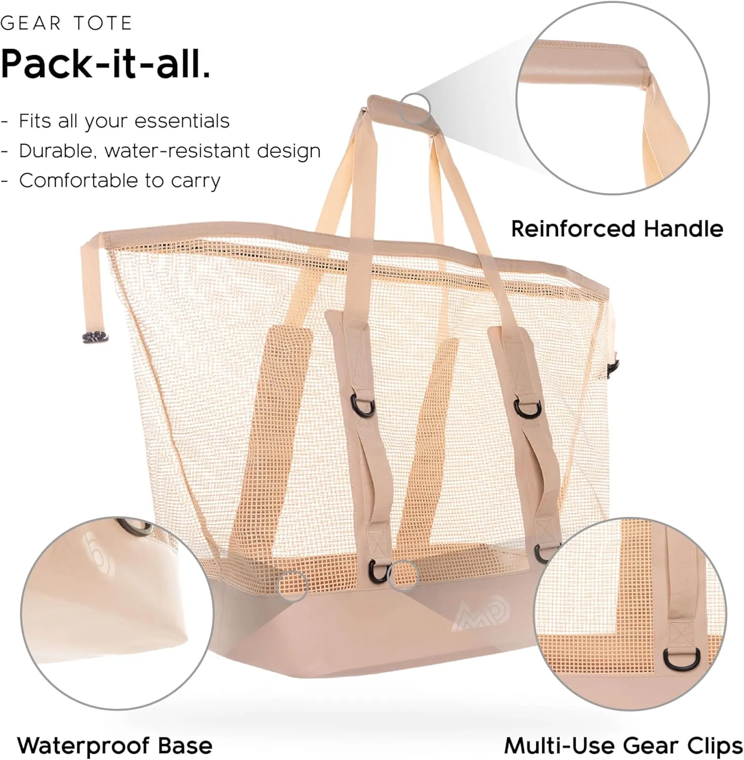 MISSION Boat Gear CASSI Heavy-Duty Outdoor Tote and Waterproof Marine-Grade Mesh Boat Bags