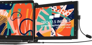 Mobile Pixels Trio Portable Monitor for Laptops, 12.5'' Full HD IPS Screens, USB C/USB A Dual or Triple Displays,Windows/OS/Android/Nintendo Switch (One Monitor Only) (Renewed)