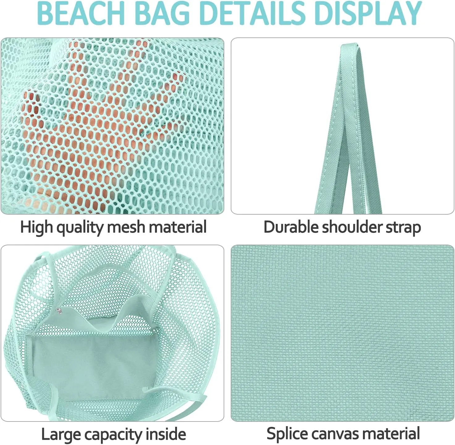 MOLERFO Beach Bag Mesh Tote Bag, Upgraded Beach Bags for Women Mesh Bag Hobo Bag Beach Accessories