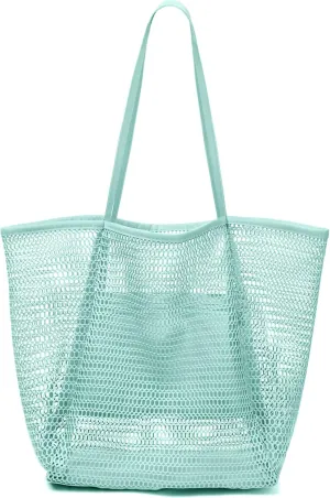 MOLERFO Beach Bag Mesh Tote Bag, Upgraded Beach Bags for Women Mesh Bag Hobo Bag Beach Accessories