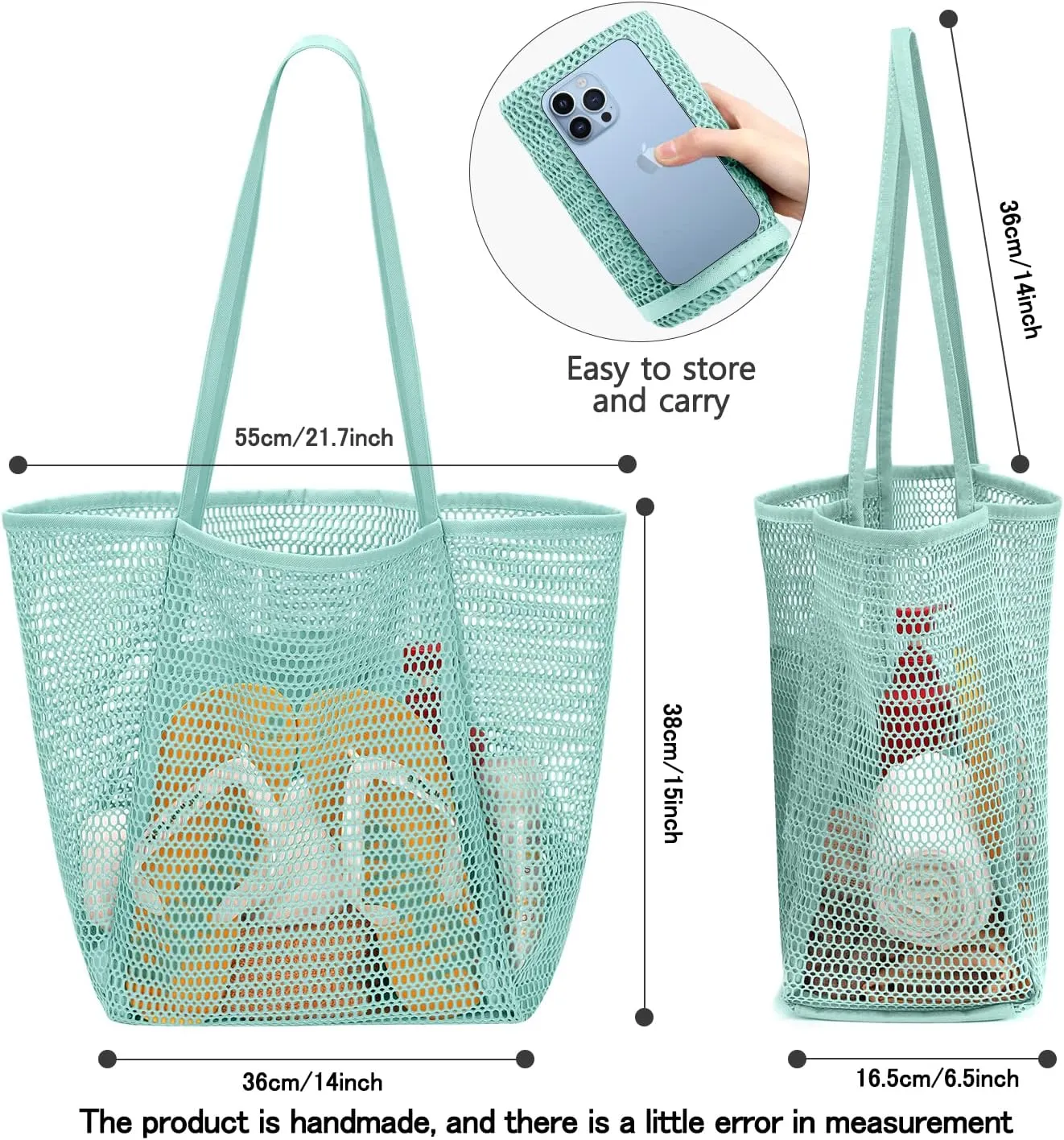 MOLERFO Beach Bag Mesh Tote Bag, Upgraded Beach Bags for Women Mesh Bag Hobo Bag Beach Accessories