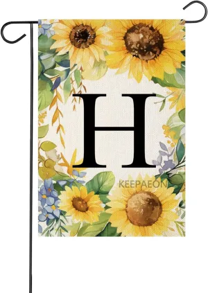 Monoram Letter B arden Fla Summer Sunflower 12x18 In Vertical Double Sided Sprin Floral Outside Decorations Small Linen Family Last Name Initial Yard Fla (2109)