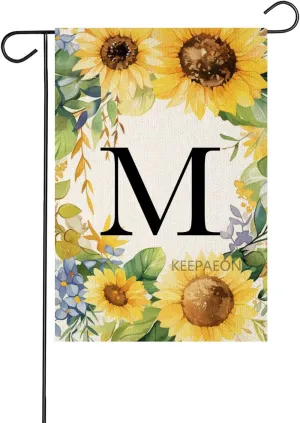 Monoram Letter B arden Fla Summer Sunflower 12x18 In Vertical Double Sided Sprin Floral Outside Decorations Small Linen Family Last Name Initial Yard Fla (2109)