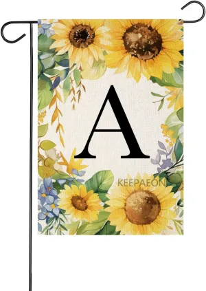 Monoram Letter B arden Fla Summer Sunflower 12x18 In Vertical Double Sided Sprin Floral Outside Decorations Small Linen Family Last Name Initial Yard Fla (2109)
