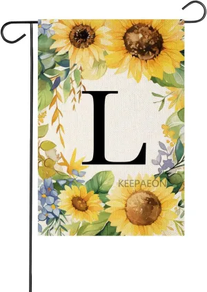 Monoram Letter B arden Fla Summer Sunflower 12x18 In Vertical Double Sided Sprin Floral Outside Decorations Small Linen Family Last Name Initial Yard Fla (2109)