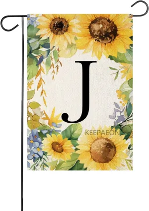 Monoram Letter B arden Fla Summer Sunflower 12x18 In Vertical Double Sided Sprin Floral Outside Decorations Small Linen Family Last Name Initial Yard Fla (2109)