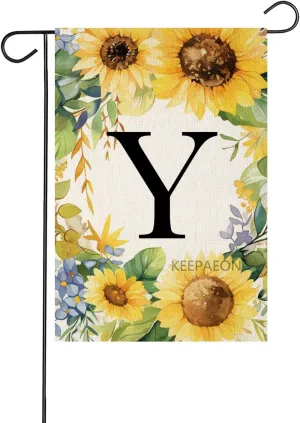 Monoram Letter B arden Fla Summer Sunflower 12x18 In Vertical Double Sided Sprin Floral Outside Decorations Small Linen Family Last Name Initial Yard Fla (2109)
